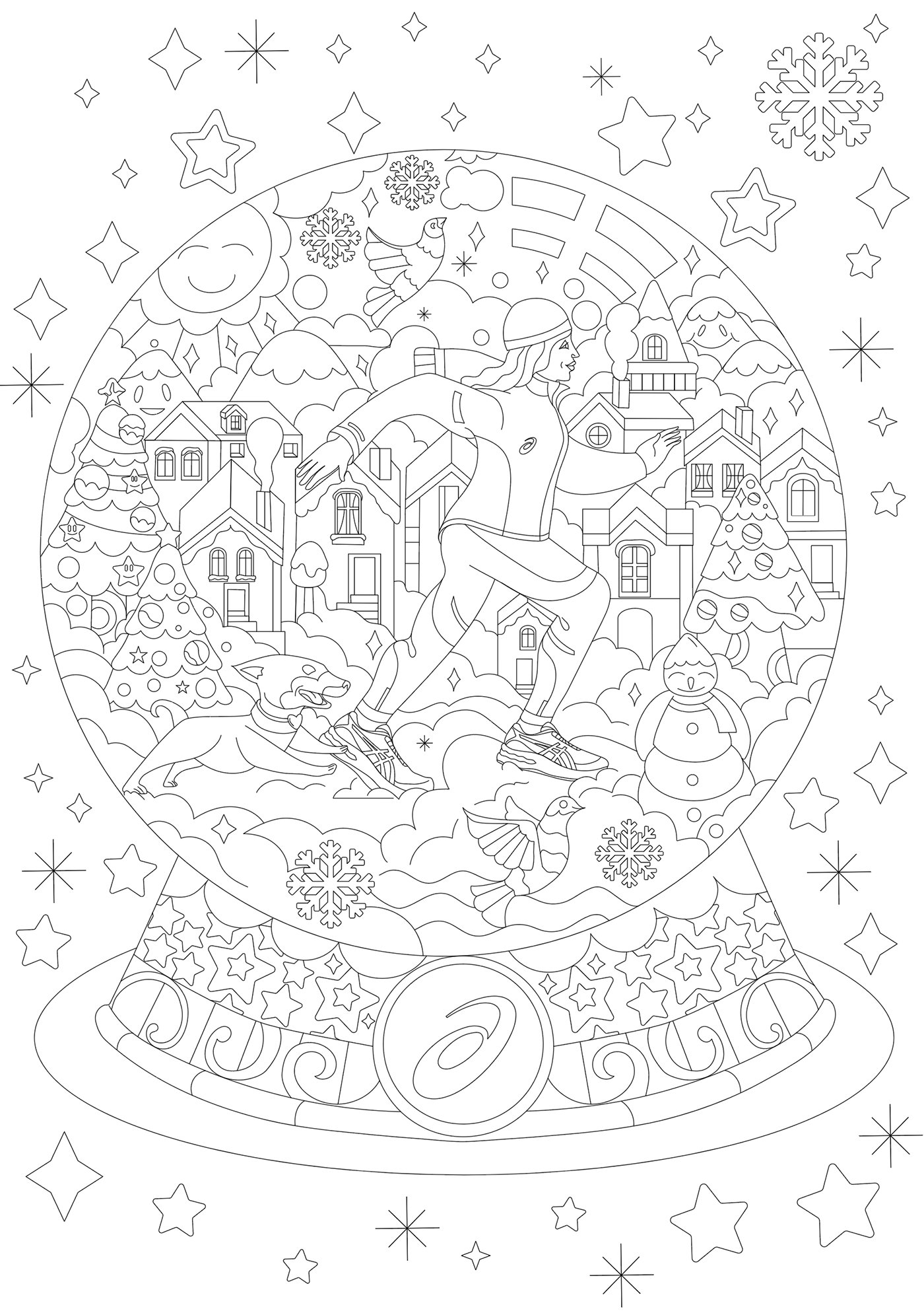 Asics — Snow globe coloring